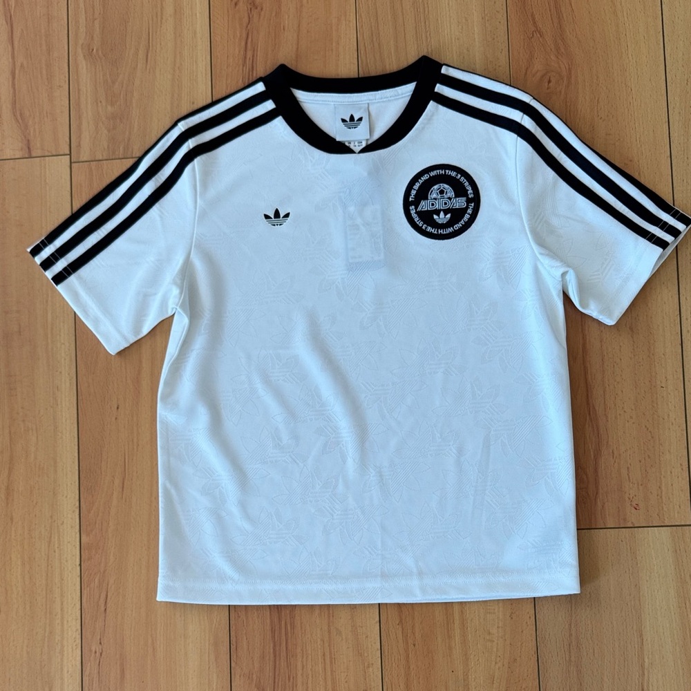 Adidas Kids White with Black Soccer Jersey